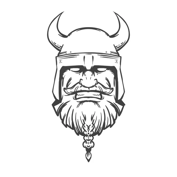 Viking baş logo — Stok Vektör