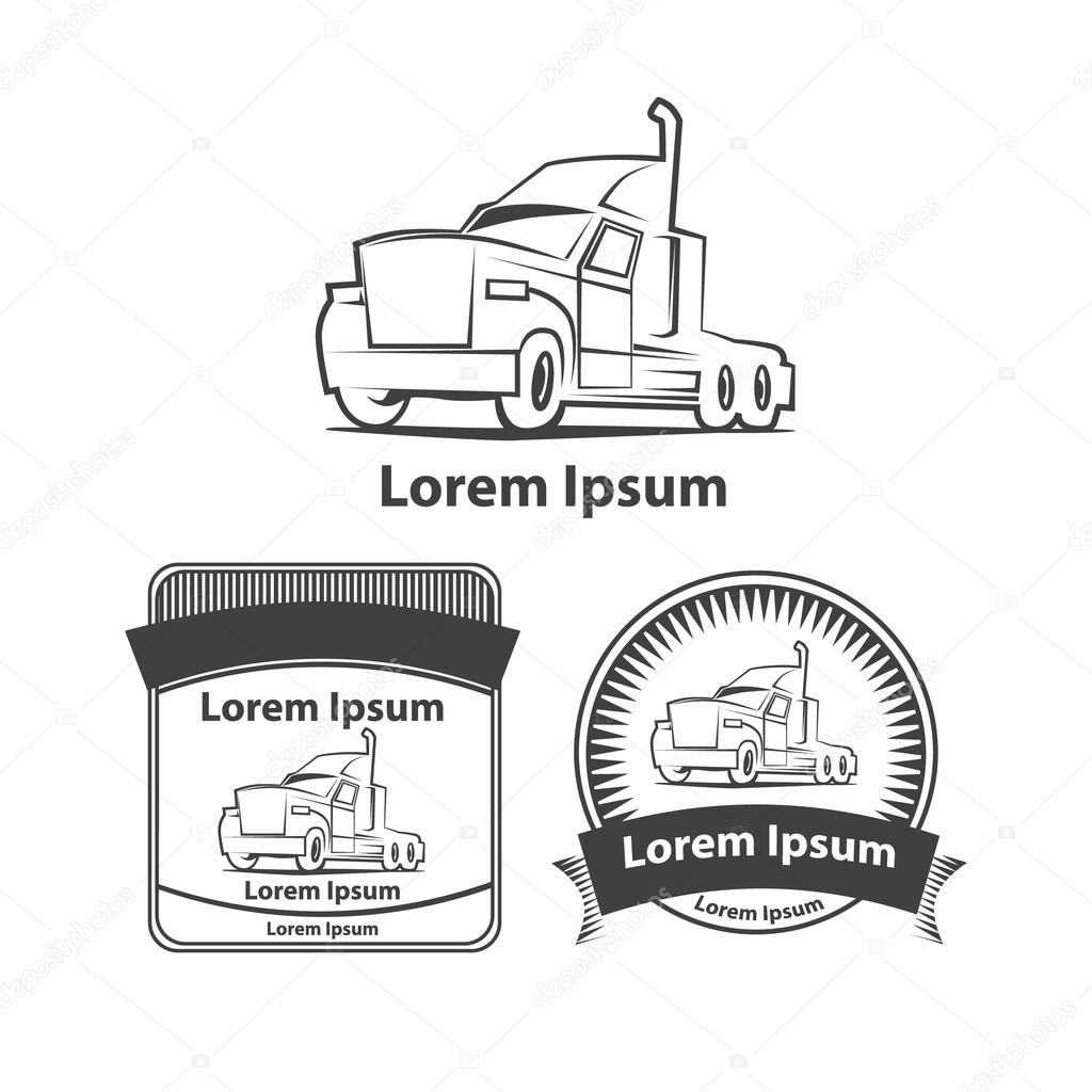 Logo truck design template, simple vector illustration, elements