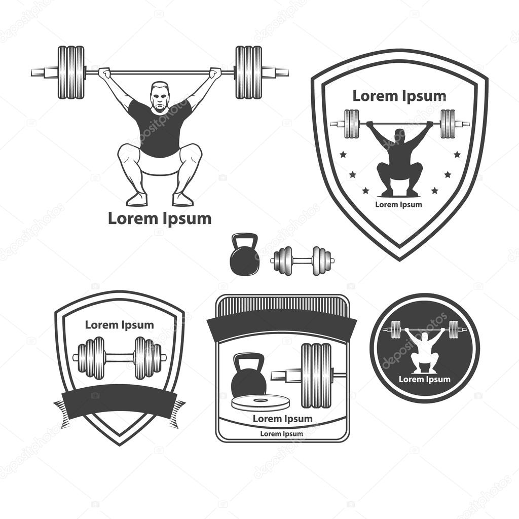 Crossfit training concept, weightlifting, for logo, simple illustration, design elements and templates