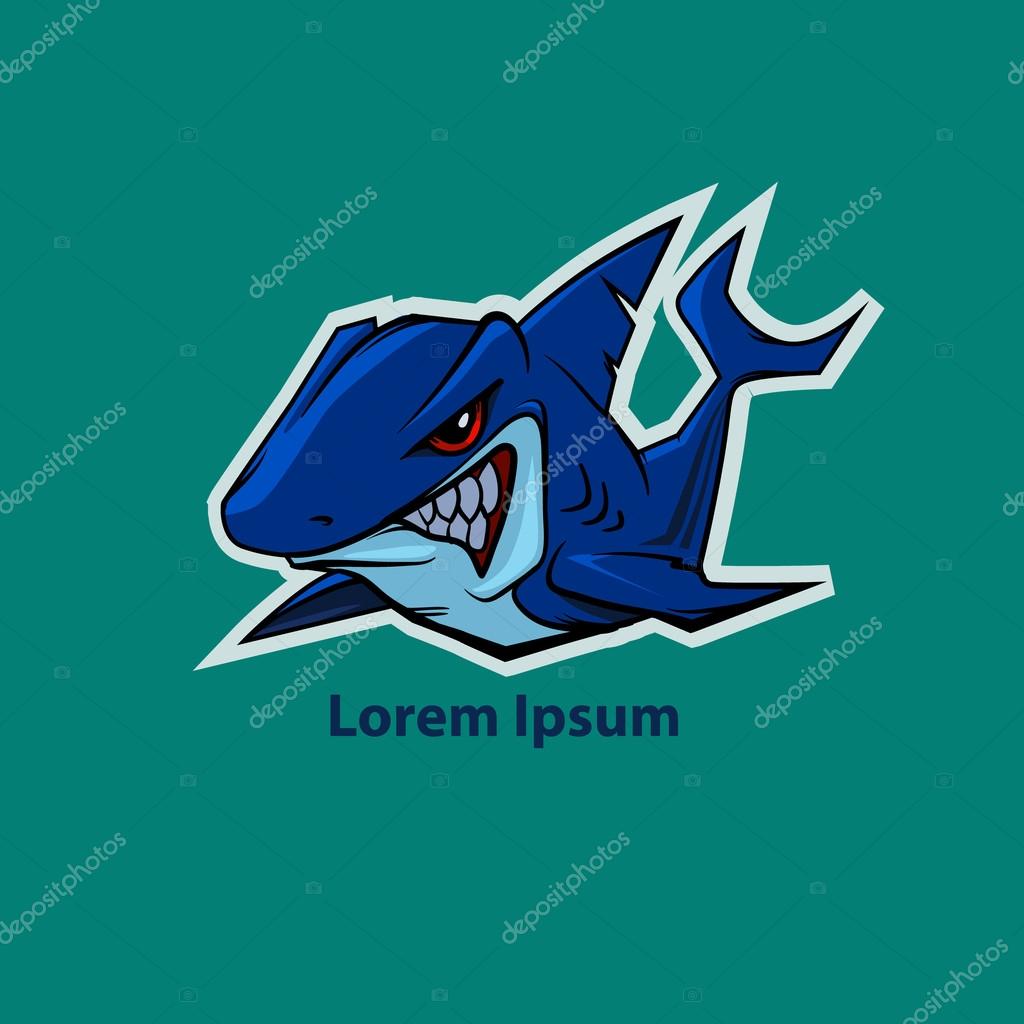 Shark mascot, sport team logo, for club emblem idea