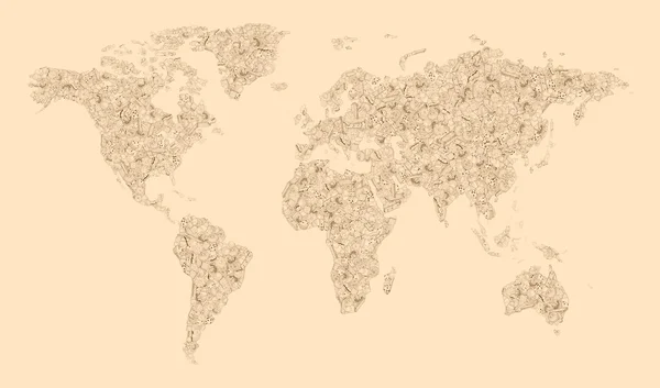 Mapa mundial de galletas — Foto de Stock