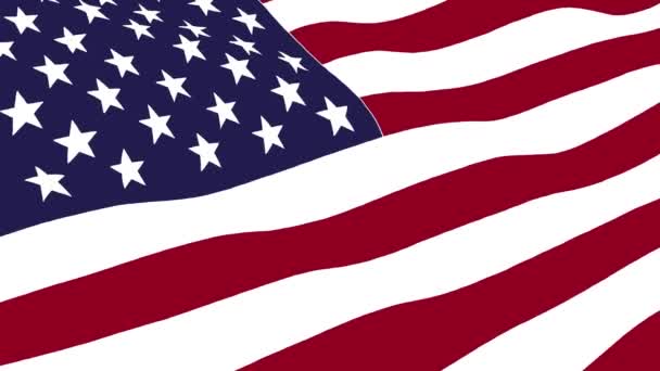 Ζωγραφισμένο Animation Αμερικανική Σημαία Που Κυματίζει Στον Άνεμο Σημαία Των — Αρχείο Βίντεο