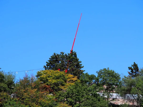 Blick Auf Den Roten Arm Des Pendels Vom Deck Eines — Stockfoto