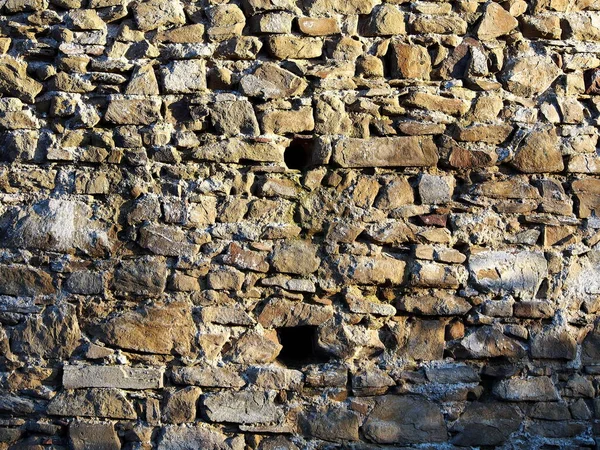 Autumn Afternoon Woods Ruins Old Stone Castle Sunny Cold Day — Stock Photo, Image