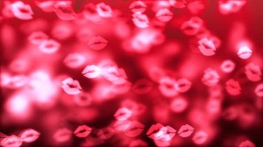 Soyut uçan öpücüklerle dolu bir HD Döngülü Arkaplan