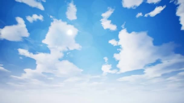 Un lapso de tiempo de paisaje nublado con sol de verano — Vídeo de stock