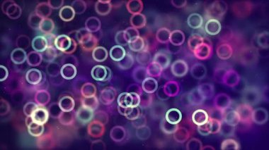 Çok renkli bir çember bokeh. Bilgisayar tarafından oluşturulan kusursuz döngü soyut arkaplan 