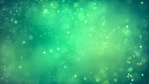 Um fundo HD Loopable com luz verde abstrata agradável e partículas — Vídeo de Stock