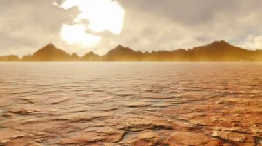 Bir su kütlesinin üzerinde gün batımı