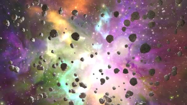 A Meteors flying through nebula, Abstract Loopbare achtergrond — Stockvideo