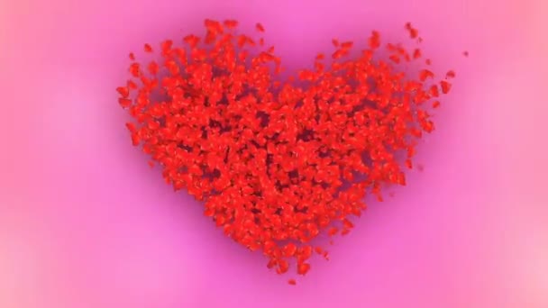 A HD Loopable Background with nice abstract exploding heart — Stock Video