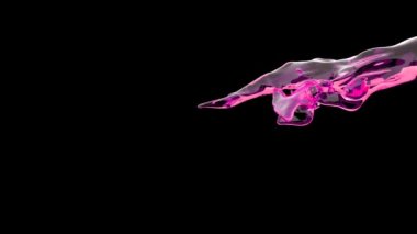 Su sıçraması, pembe sıvı ağır çekim 