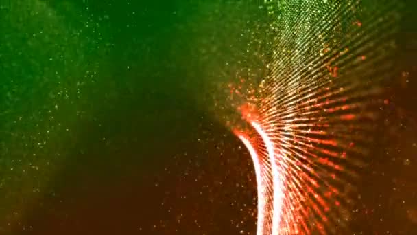 HD Loopable Pozadí s pěknou abstraktní zelenou oranžovou vlnou — Stock video