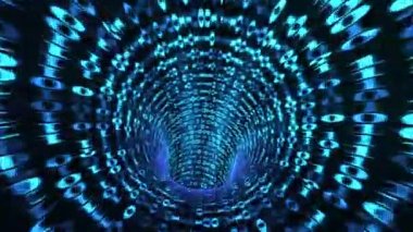 İkili kod tünelinin döngü animasyonu 