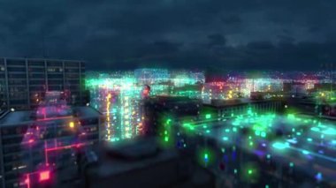 Gece aydınlık bir şehir