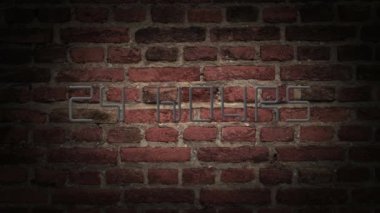 A sign on a brick wall. High quality footage