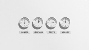 A clock hanging from the side. High quality footage