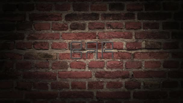 Sign Brick Wall High Quality Footage — Stockvideo