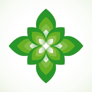 Yeşil bitki soyut vektör logo tasarımı