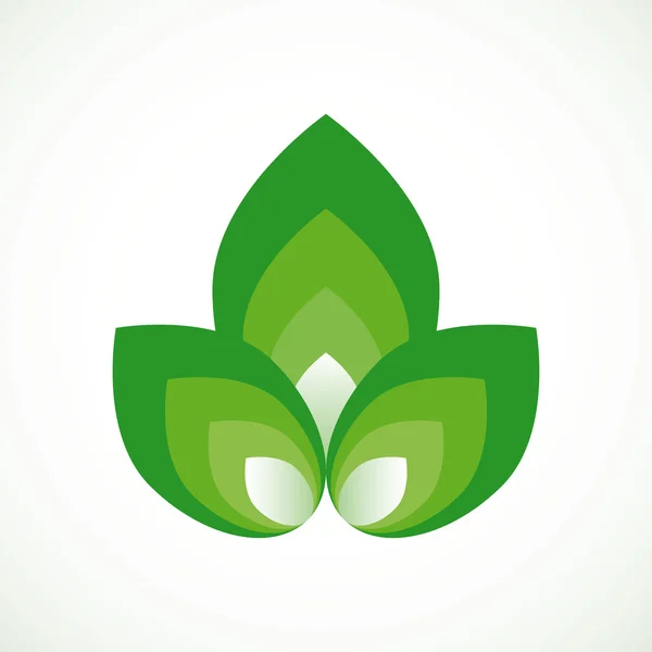 Hojas verdes vector abstracto diseño del logotipo — Vector de stock