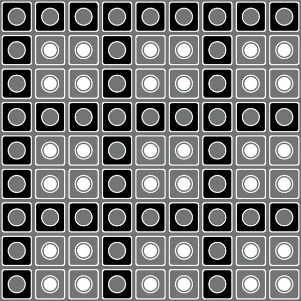 Siyah gri ve beyaz daireler ile geometrik desen — Stok Vektör