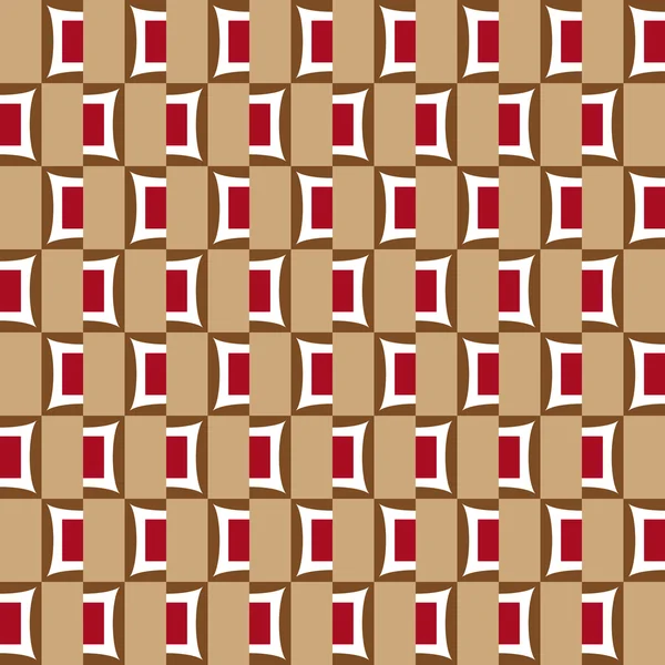 Элегантный узор с красно-белыми и коричневыми геометрическими фигурами — стоковый вектор