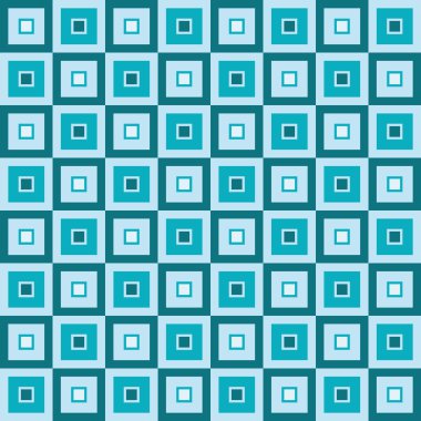 Koyu ve açık mavi kareler ile eğlenceli geometrik desen