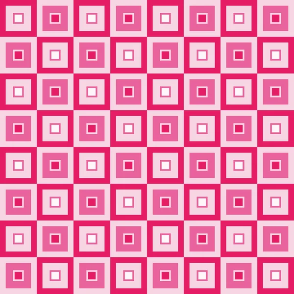 Lustiges geometrisches Muster mit dunklen und hellrosa Quadraten — Stockvektor