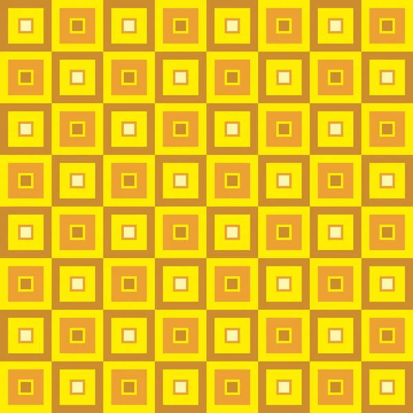 Modèle géométrique amusant avec carrés bruns et jaunes — Image vectorielle