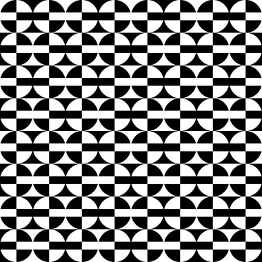Geometrik eğlenceli desen ile siyah beyaz daireler