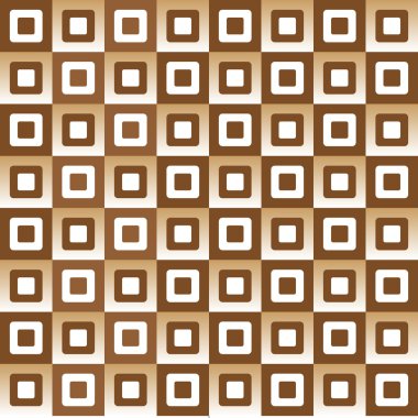 Kahverengi ve beyaz kareler gradient etkisi ile geometrik desen
