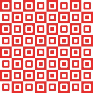 Kırmızı ve beyaz kareler ile geometrik desen
