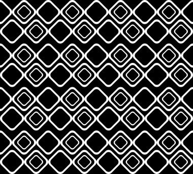 Siyah arka plan üzerine beyaz baklava şekilleri ile geometrik desen