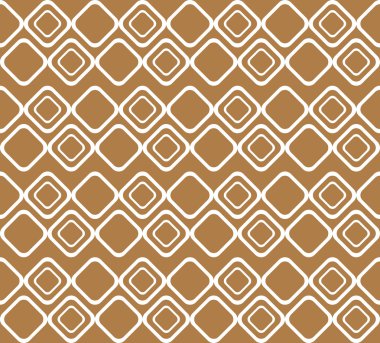 Kahverengi zemin üzerine beyaz baklava şekilleri ile geometrik desen