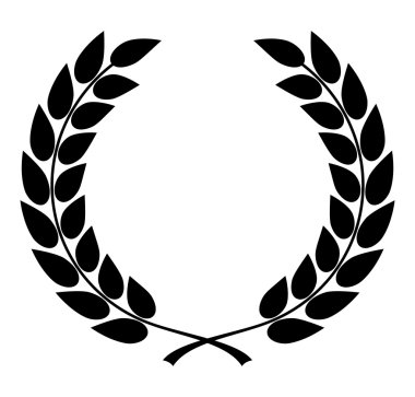 Defne çelengi vektör siyah beyaz arka plan üzerinde