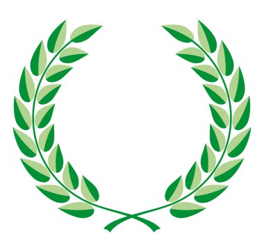Defne çelengi vektör yeşil iki tonlarında
