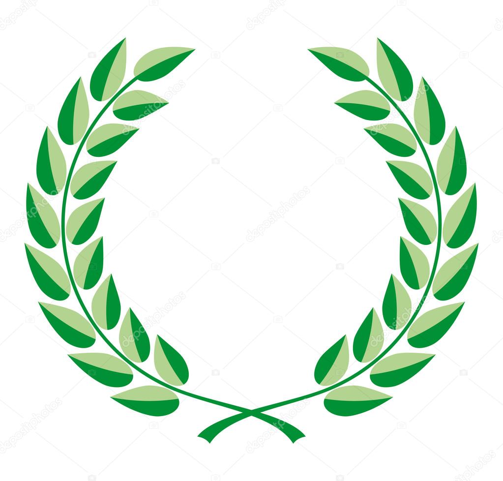 Laurel wreath vector in two shades of green Stock Vector Image by
