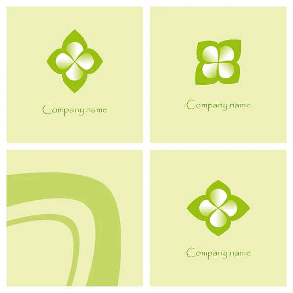 Logos mit natürlichen Elementen — Stockvektor