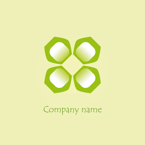 Logotipo abstracto con flor estilizada — Vector de stock