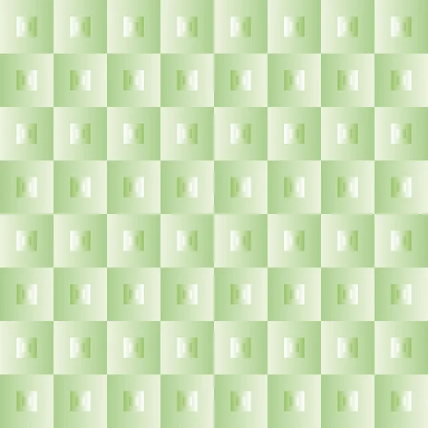 Patrón con cuadrados verdes y decoraciones de efecto brillante — Vector de stock