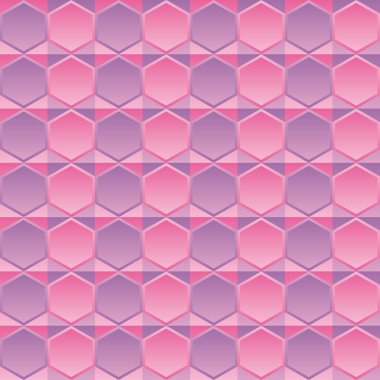 Pembe ve mor altıgenler ile soyut desen