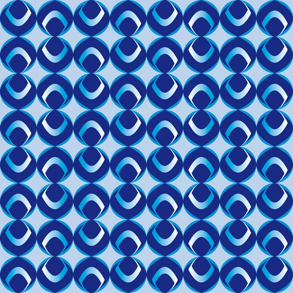 Pattern with blue geometric circular shapes — Stock Vector