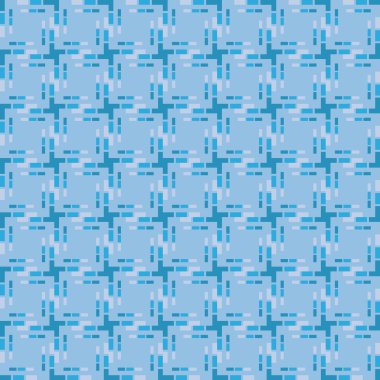 Mavi kareler ve dikdörtgenler piksel etkisi ile geometrik desen