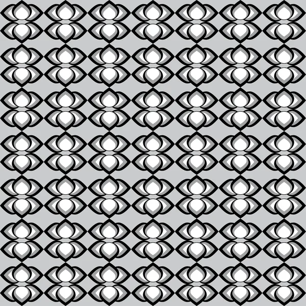 Patrón geométrico con decoraciones en blanco gris y negro — Vector de stock