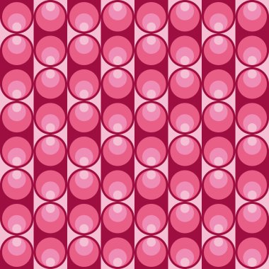 Koyu ve açık pembe daireler ile geometrik desen