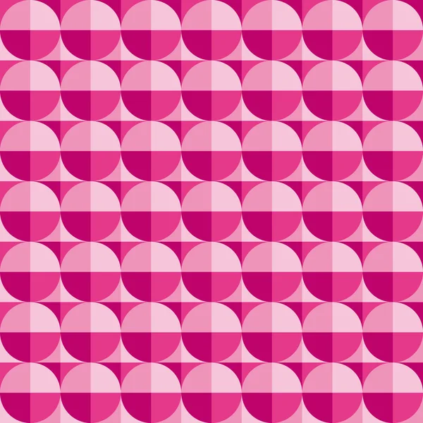 Patrón geométrico con formas circulares de color rosa oscuro y claro — Vector de stock