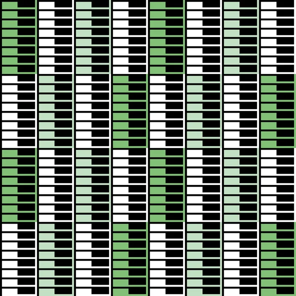 Geometrisches Muster mit schwarz-weißen und grünen Rechtecken — Stockvektor