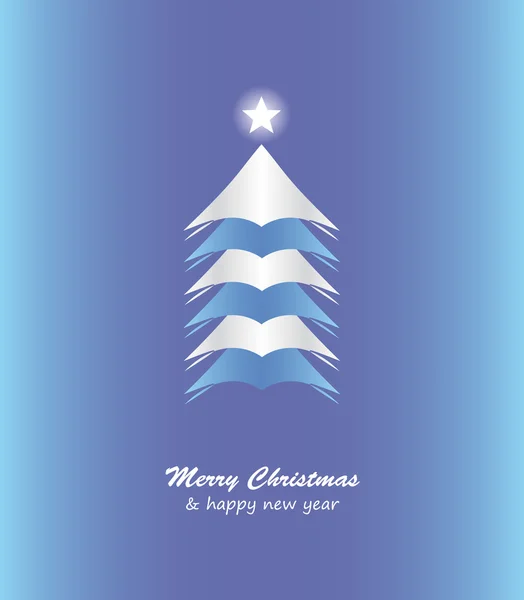 Vánoční přání s strom a hvězda — Stockový vektor