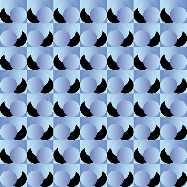 Siyah ve mavi yuvarlak şekiller ile geometrik desen — Stok Vektör