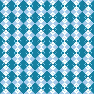 Açık ve koyu mavi elmas ile eğlenceli geometrik desen